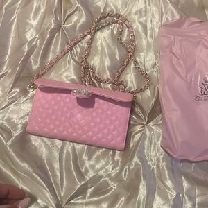 Pink and gold cell phone case/clutch